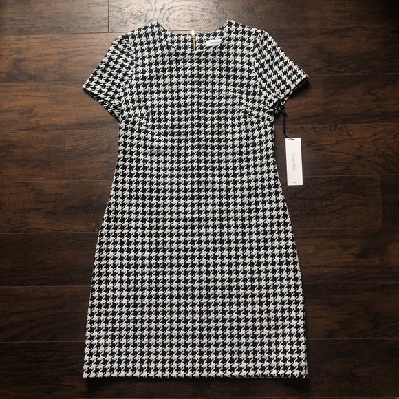 Calvin Klein Dresses & Skirts - Calvin Klein Houndstooth Dress Sheath 6 NWT